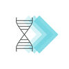 DNA-Doppehelix mit Pfeil